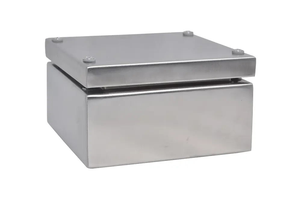 Produktfoto 1 von RS PRO SSJ Edelstahl 304 Gehäuse Grau IP66, HxBxT 150 mm, 150 mm x 81 mm