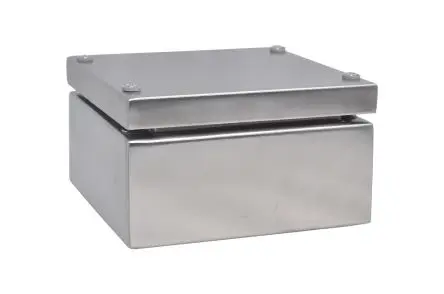 Produktfoto 1 von RS PRO SSJ Edelstahl 304 Gehäuse Grau IP66, HxBxT 150 mm, 150 mm x 81 mm