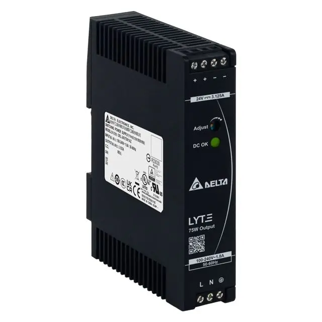 Produktfoto 1 von Delta Electronics DRL DIN-Schienen Netzteil Getaktet 24V dc / 3.125A 75W 85 → 264V ac