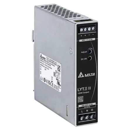 Produktfoto 1 von Delta Electronics DRL DIN-Schienen Netzteil Geschalteter Modus 264V ac AC / 2.5 A 48V dc DC 120 W