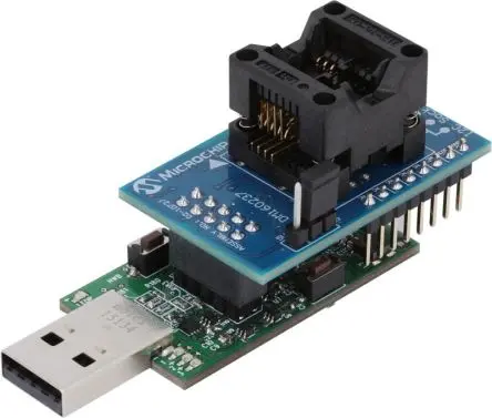 Produktfoto 1 von Microchip Speicher-Entwicklungskit, SERIAL MEMORY I2C EVALUATION KIT, EEPROM-Speicherplatine, DM160237 USB-Schnittstelle