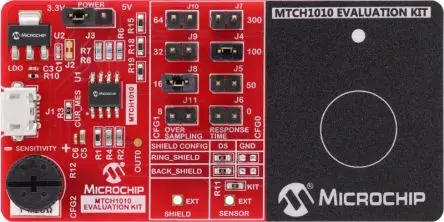 Produktfoto 1 von Microchip EV24Z38A Evaluierungskit MTCH1010, Evaluierungsplatine Entwicklungstool Sensor, Kapazitiver Berührungssensor