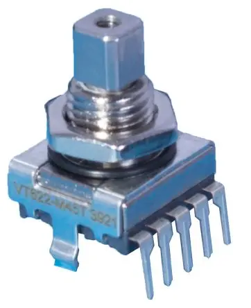 Produktfoto 1 von Elma Drehgeber 16 Impulse/Umdrehung Impulse/U 2-Bit-Quadraturgeber, mit 6 mm, Geschlitztschaft, Digital Rechteck-Signal,