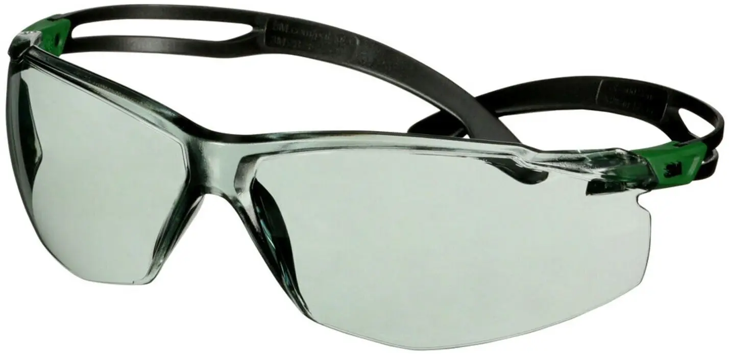 Produktfoto 1 von 3M SecureFit 500 Schutzbrille Linse Grau beschlagfrei, Kratzresistent Grün, Schwarz Polycarbonat