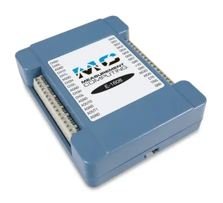 Produktfoto 1 von Digilent MCC E-1608 250 ksps Datenerfassung 8-Kanal, Ethernet-Anschluss, Netz, 16 bit