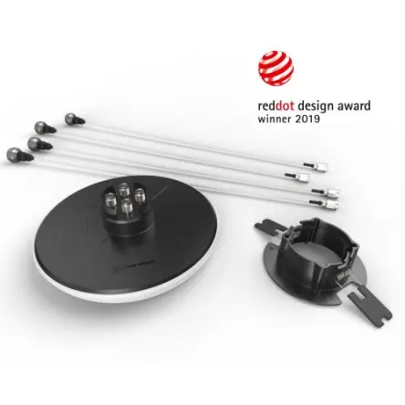 Produktfoto 1 von Huber+Suhner 5G Multiband-Antenne, Außen-, Rundstrahl, Kuppelförmig, Netzwerkanschlussseite, Nex10 (Antennenseite),