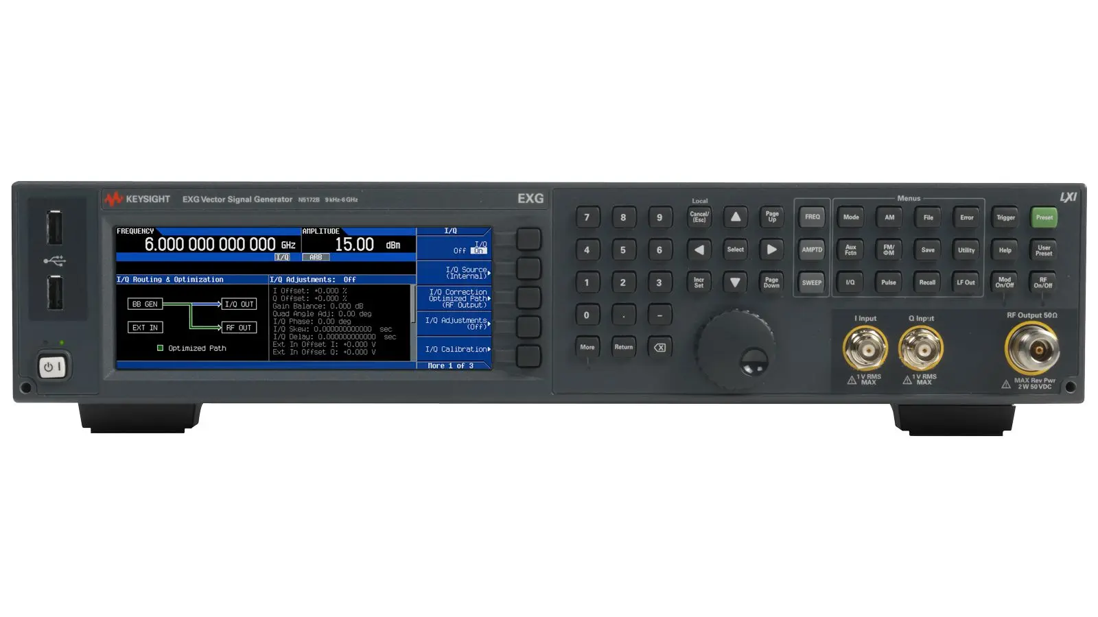 Produktfoto 1 von Keysight + N5171B+N5171B-503 HF-Signalgenerator 9 kHz → 3 GHz, Auflösung 0.001 Hz, LAN, USB 2.0