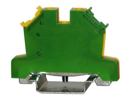 Produktfoto 1 von RS PRO Schutzleiterklemme, DIN-Hutschiene, 1-polig, 10AWG, 24 AWG, 0.5mm², 6 mm² Zugfederklemme, Grün, Gelb Polyamid 66