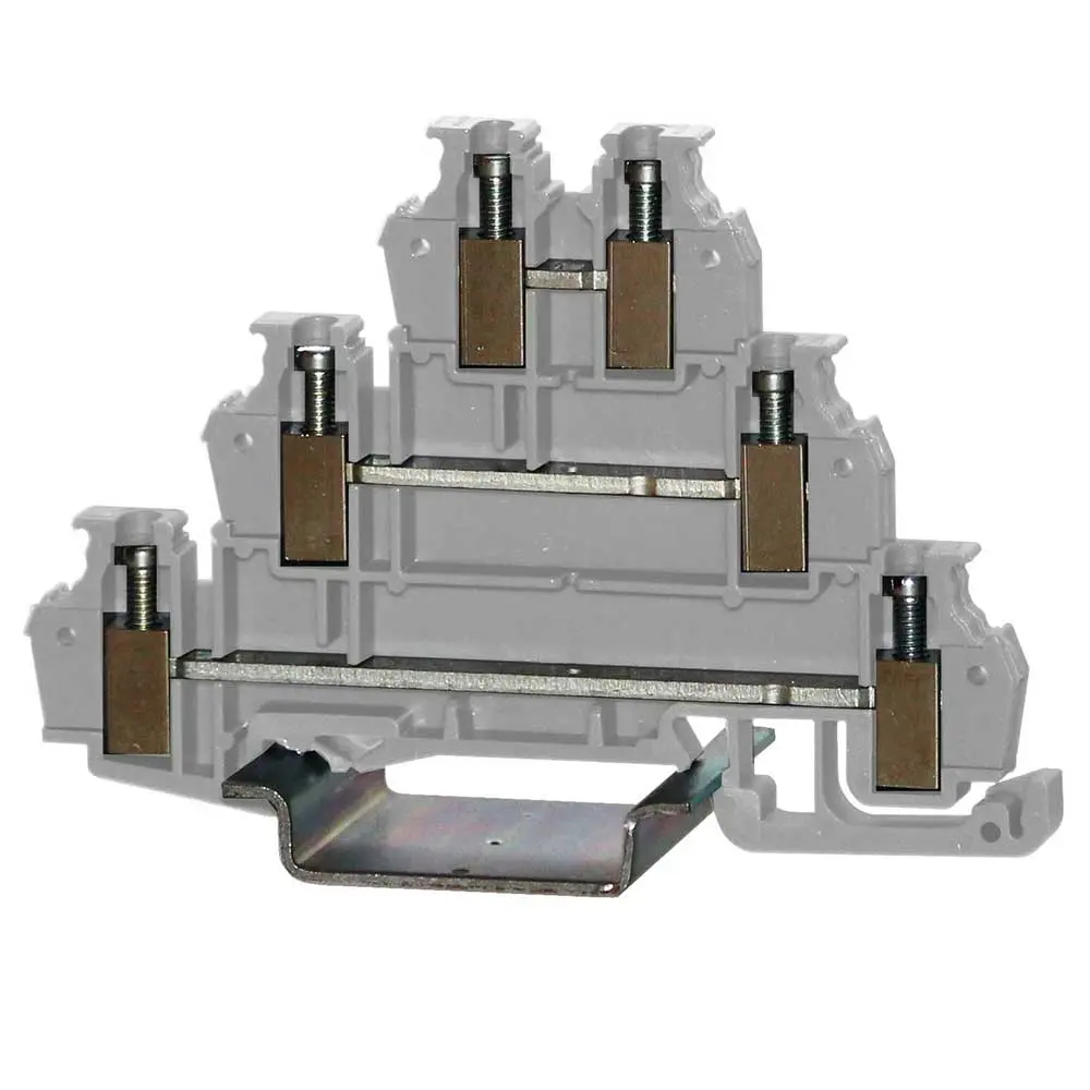 Produktfoto 1 von RS PRO 43504TT Anschlussklemmenblock für Durchkontaktierung 3 Grau, 250 V Zugfederklemme VDE