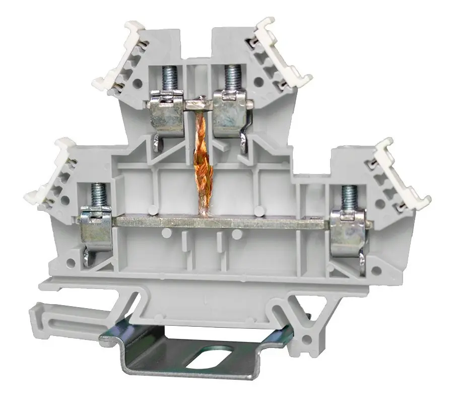 Produktfoto 1 von RS PRO 43551TT Anschlussklemmenblock für Durchkontaktierung 2 Grau, 1000 V Zugfederklemme VDE