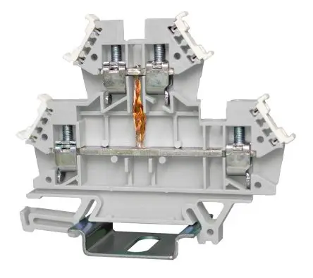 Produktfoto 1 von RS PRO 43551TT Anschlussklemmenblock für Durchkontaktierung 2 Grau, 1000V Zugfederklemme VDE
