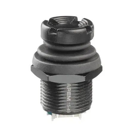 Produktfoto 1 von APEM NV Joystick, 5-Achsen Tastend / 50mA, IP67, IP69K Griff Typ Burg