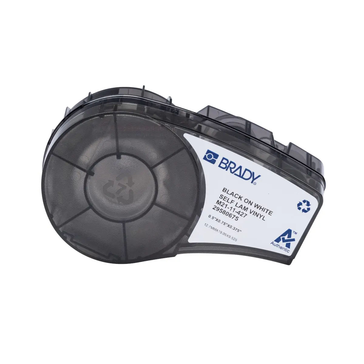 Produktfoto 1 von Brady B-427 Beschriftungsband Schwarz für M210, M210-LAB, M211 auf Schwarz auf Weiß, 19.05mm