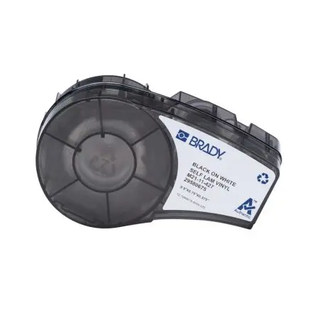 Produktfoto 1 von Brady Beschriftungsband Schwarz für M210, M210-LAB, M211 auf Schwarz, Weiß 12.7 mm 19.05 mm 12.7 mm