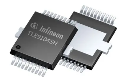 Produktfoto 1 von Infineon TLE9104SH Leistungsschalter-IC Antriebsschalter Low-Side 150 mΩ 20-Pin 4 Ausg. PG-DSO-20