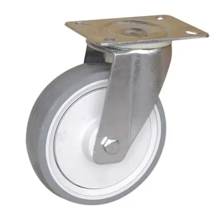 Produktfoto 1 von Guitel Hervieu Drehbar Rolle, Rad ø 100 mm, 150 kg, Ges H. 100 mm, Rad B. 34 mm, Thermoplast-Gummi