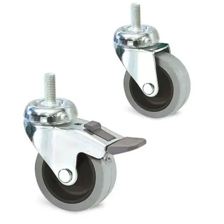 Produktfoto 1 von Guitel Hervieu Drehbar Rolle, Rad ø 80 mm, 50 kg, Ges H. 98 mm, Rad B. 18 mm, Gummi