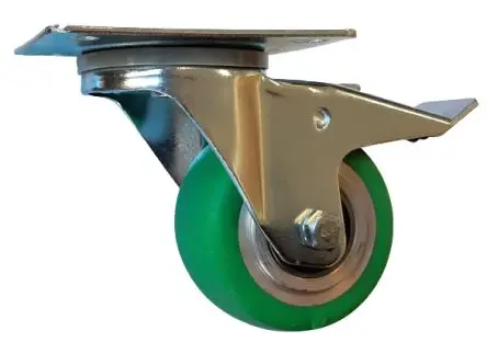 Produktfoto 1 von Guitel Hervieu Gebremst, schwenkbar Rolle, Rad ø 80 mm, 180 kg, Ges H. 108 mm, Rad B. 40 mm, Polyurethan