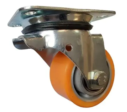 Produktfoto 1 von Guitel Hervieu Drehbar Rolle, Rad ø 100 mm, 400 kg, Ges H. 140 mm, Rad B. 50 mm, Polyurethan