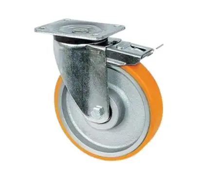 Produktfoto 1 von Guitel Hervieu Gebremst, schwenkbar Rolle, Rad ø 250 mm, 800 kg, Ges H. 292 mm, Rad B. 50 mm, Polyurethan