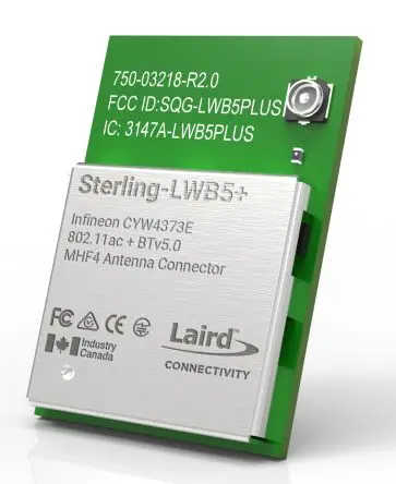 Produktfoto 1 von Ezurio WiFi- und Bluetooth-Modul 3.6 V dc Nein 802.11a, IEEE 802.11n, IEEE 802.11ac, IEEE 802.11b/g