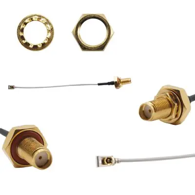Produktfoto 1 von Siretta SMA IP67 Koaxialkabel, Abgeschlossen, 50 Ω, 100 mm, Aussen ø 6.5 mm Außen-ø , Grau