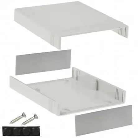 Produktfoto 1 von Hammond, Schalengehäuse, Hellgrau, Schwarz, ABS, IP54 52 mm, 180 mm, 104 mm, 1598