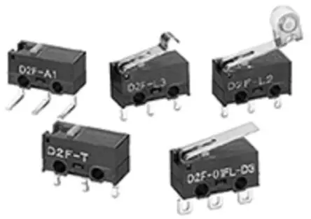 Produktfoto 1 von Omron D2F Endschalter, Rollenhebel simuliert 1-poliger Umschalter, IP40 250V ac