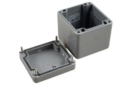 Hammond 1590ZGRP; Gehäuse; GF Polyester; Grau; IK08 IP66 Breite 75 mm Höhe 75 mm Länge 81 mm