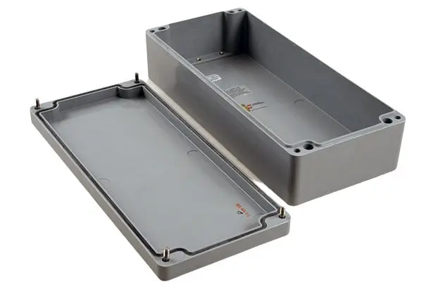 Produktfoto 1 von Hammond 1590ZGRP; Gehäuse; GF Polyester; Grau; IK08 IP66 Breite 160 mm Höhe 90 mm Länge 361 mm