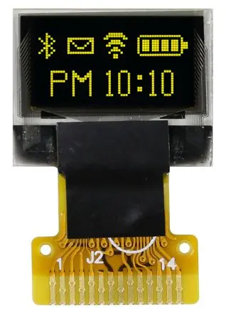Produktfoto 1 von Midas 0.49 Zoll Gelb OLED-Display 64 x 32 Pixel, 12.58 x 6.58 mm / 11,6:1,3 Passiv-Matrix COT I2C