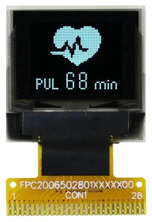 Produktfoto 1 von Midas 0.66 Zoll Weiß OLED-Display 64 x 32 Pixel, 15.42 x 12.06 mm / 18,10:1,3 Passiv-Matrix COT I2C, Parallel, SPI