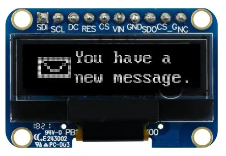 Produktfoto 1 von Midas 1.04 Zoll Weiß OLED-Display 128 x 32 Pixel, 27.58 x 8.38 mm / 23,50:1,80 Passiv-Matrix COB SPI