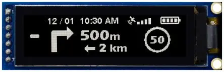 Produktfoto 1 von Midas 2.08 Zoll Weiß OLED-Display 256 x 64 Pixel, 51.18 x 12.78 mm / 22:1,71 Passiv-Matrix COB SPI