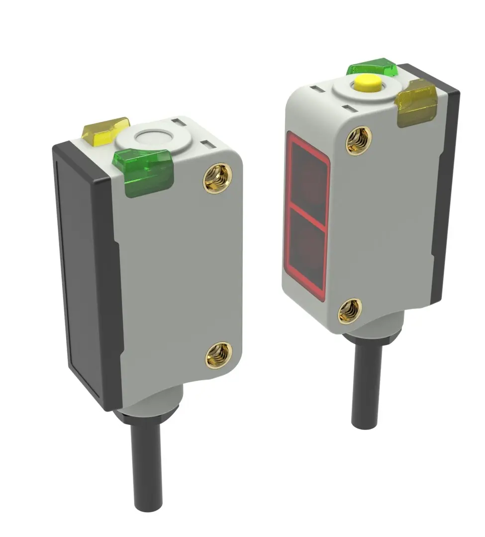 Produktfoto 1 von RS PRO Kubisch Optischer Sensor, Durchgangsstrahl, Bereich 20 m, PNP NONC Ausgang, Anschlusskabel, Hell-/dunkelschaltend