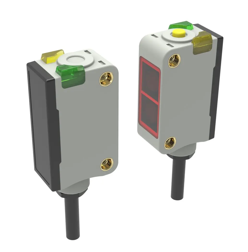Produktfoto 1 von RS PRO Kubisch Optischer Sensor, Durchgangsstrahl, Bereich 5 m, NPN NONC Ausgang, Anschlusskabel, Hell-/dunkelschaltend