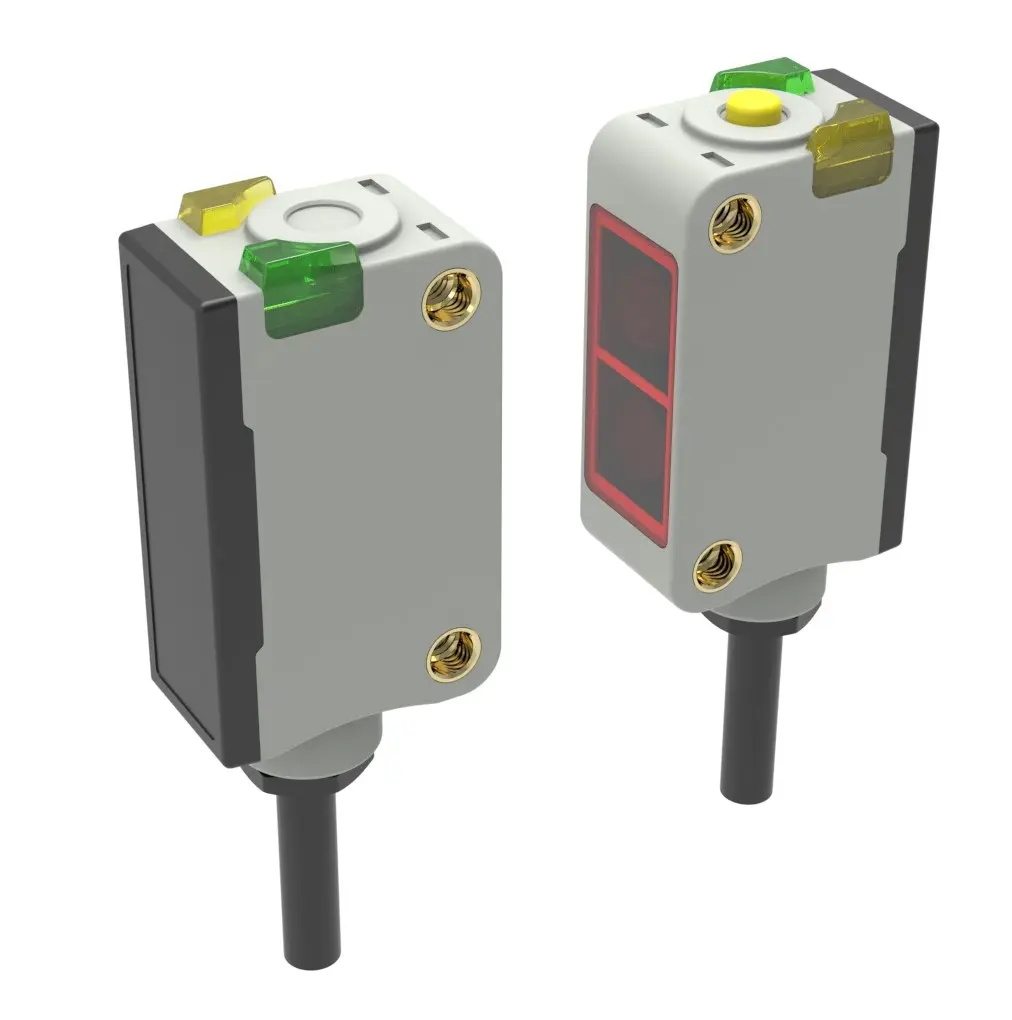 Produktfoto 1 von RS PRO Kubisch Optischer Sensor, Durchgangsstrahl, Bereich 5 m, PNP NONC Ausgang, Anschlusskabel, Hell-/dunkelschaltend