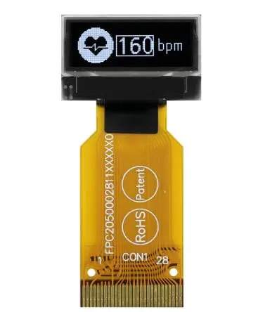 Produktfoto 1 von Midas 0.68 Zoll Weiß OLED-Display 96 x 32 Pixel, 16.298 x 5.418 mm / 12,32:1,21 Passiv-Matrix COT I2C, Parallel, SPI