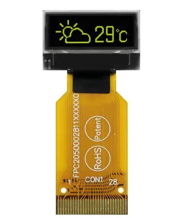 Produktfoto 1 von Midas 0.68 Zoll Weiß OLED-Display 160 x 128 pixels, 16.298 x 5.418 mm / 12,32:1,21 Passiv-Matrix COT I2C, Parallel, SPI