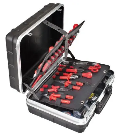 GT Line Polypropylen Werkzeugkoffer Schwarz, L. 465 mm B. 352mm H. 215 mm, 5.2 kg