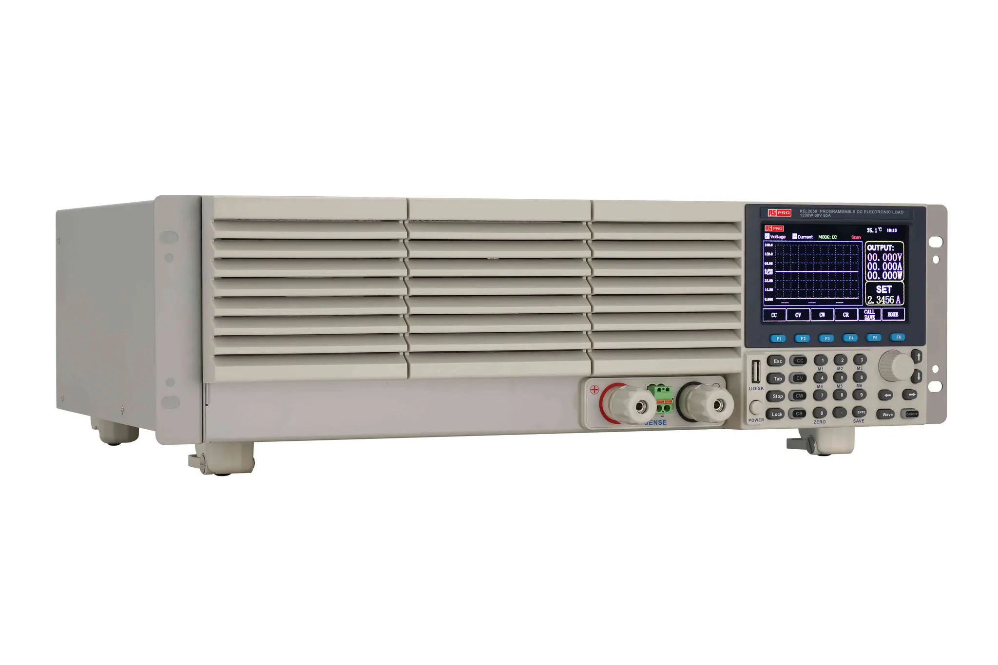 Produktfoto 1 von RS PRO Elektronische Last, 0 to 1200W, 0 to 85 A / 0 to 80 V