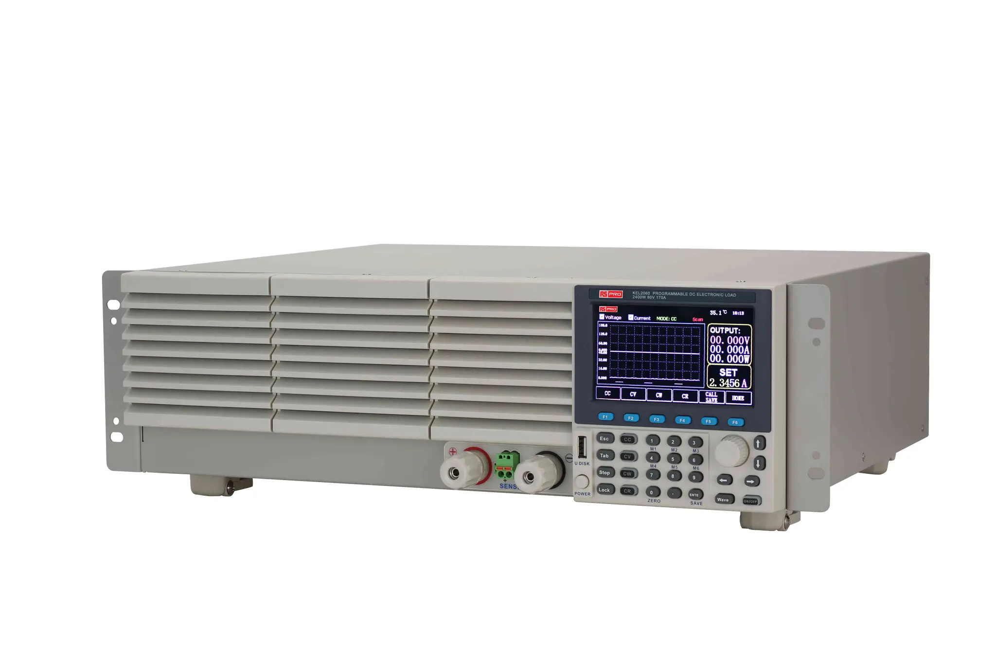 Produktfoto 1 von RS PRO Elektronische Last, 0 to 2400W, 0 to 170 A / 0 to 80 V