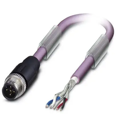 Produktfoto 1 von Phoenix Contact SAC-5P, 5-polig Buskabel, M12, Gerade Stecker 5 / M12 Stecker, Länge 5 m