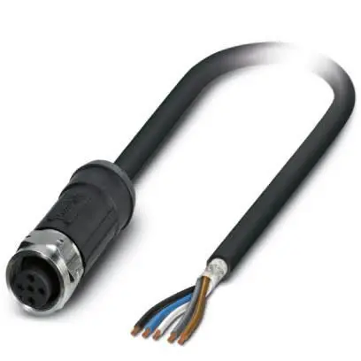 Produktfoto 1 von Phoenix Contact SAC-5P, 5-polig Steuerleitung, Buchse Buchse 5 / M12 Stecker, Länge 2 m