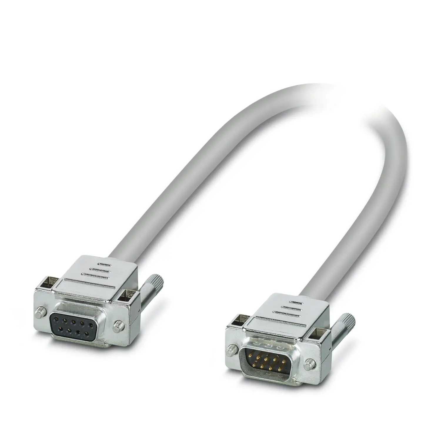 Produktfoto 1 von Phoenix Contact 1066 Serielles Kabel / D-SUB Buchse / D-SUB Stecker, 2 m Halogenfreie Ummantelung, Grau, EAC, CSA, UL