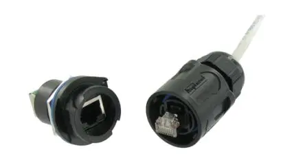 Produktfoto 1 von Amphenol Socapex RJF Stecker Kat. 6 Ethernet-Steckverbinder, 1-Port 1-polig Gerade