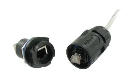 Produktfoto 1 von Amphenol Socapex RJF Stecker Kat. 6 Ethernet-Steckverbinder, 1-Port 1-polig Gerade