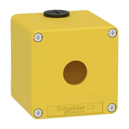 Produktfoto 1 von Schneider Electric Harmony; Gehäuse; Zinkdruckguss; Gelb; IK07 IP66, IP65, IP69 Breite 80 mm Höhe 80 mm Länge 80 mm