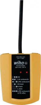 Produktfoto 1 von Wiha Steckdosentester 16A, 230V ac 2-Pin, 300V, CAT