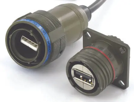Amphenol Socapex, Gerade USBFTV USB-Steckverbinder Buchse USB Typ A 2 USB 2.0 IP68